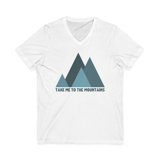 TAKE ME TO THE MOUNTAINS v-neck tee