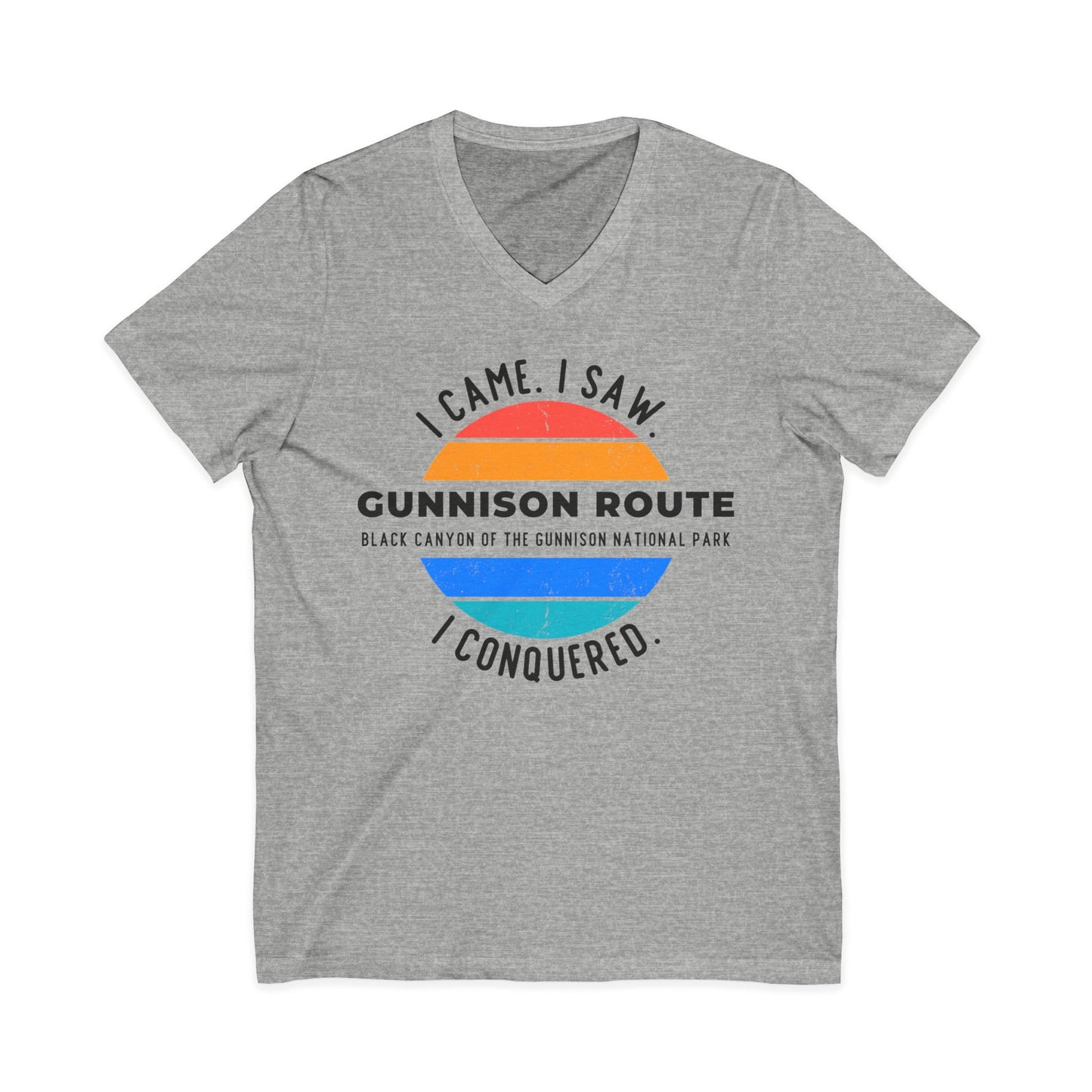 GUNNISON ROUTE v-neck tee | I CAME. I SAW. I CONQUERED. | Black Canyon of the Gunnison National Park